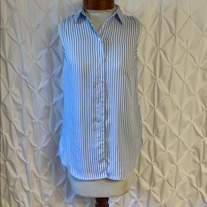 Blue and white stripped summer top